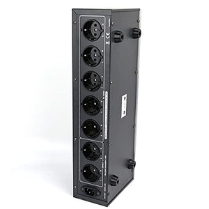 WAudio HiFi Netzfilter W-6000S, 7 Mehrfach Steckdosen mit Spannungsmesser, Überspannungsschutz und Phasenlicht (Silber)